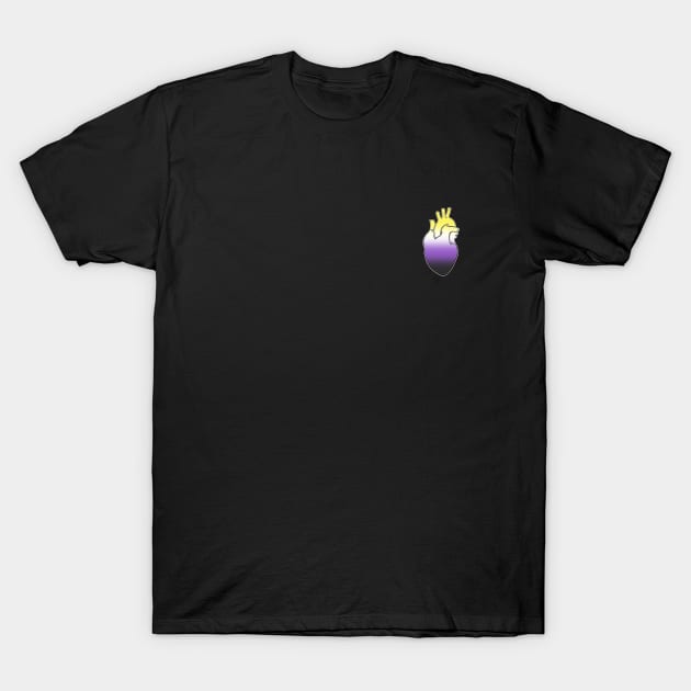 Nonbinary Pride Heart T-Shirt by bbarhorst_art